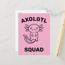 Lustiges süßes Axolotl-Team benutzerdefiniert edit Postkarte