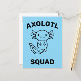 Lustiges süßes Axolotl-Team benutzerdefiniert edit Postkarte