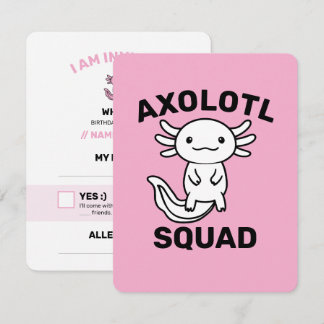 Lustiges süßes Axolotl-Team benutzerdefiniert edit RSVP Karte