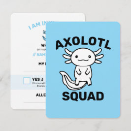 Lustiges süßes Axolotl-Team benutzerdefiniert edit RSVP Karte