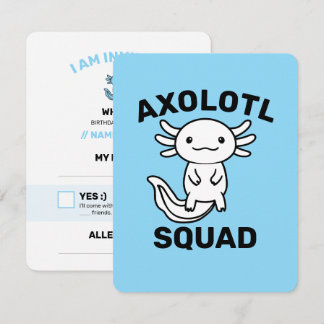 Lustiges süßes Axolotl-Team benutzerdefiniert edit RSVP Karte