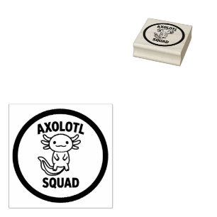 Lustiges süßes Axolotl-Team individuell anpassbar Gummistempel