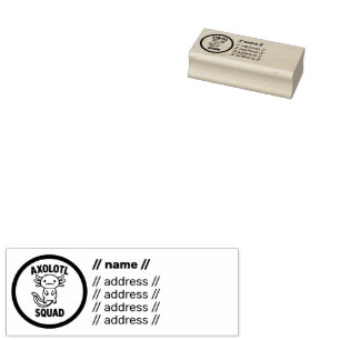 Lustiges süßes Axolotl-Team individuell anpassbar Gummistempel