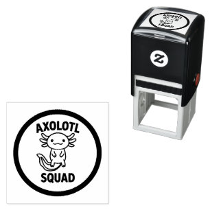 Lustiges süßes Axolotl-Team individuell anpassbar Permastempel