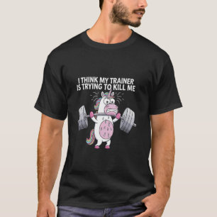 Lustiges Süßes Einhorn Workout Fitnessstudio Fitne T-Shirt