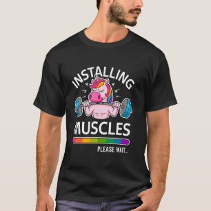Lustiges Süßes Einhorn Workout Fitnessstudio Fitne T-Shirt