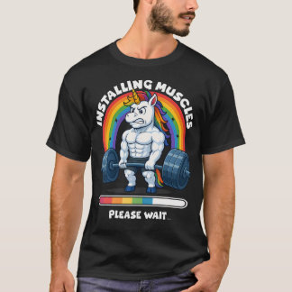 Lustiges Süßes Einhorn Workout Gym Fitness T-Shirt