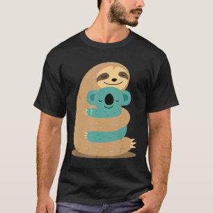 Lustiges Süßes Faultier Umarme Koala-Geschenk T-Shirt