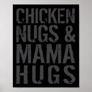 Lustiges süßes Hühner-Mutter-Grafik für Nugget-Lie Poster