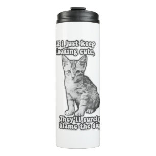 Lustiges süßes Katzen-Meme für Katzenbesitzer und  Thermosbecher