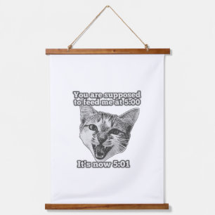 Lustiges süßes Katzen-Meme für Katzenliebhaber und Wandteppich Mit Holzrahmen