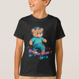 Lustiges süßes Skateboarding-Bär-Geschenk für Männ T-Shirt