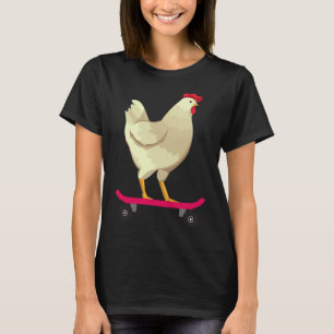 Lustiges süßes Skateboarding-Hühnchen-Tiergeschenk T-Shirt