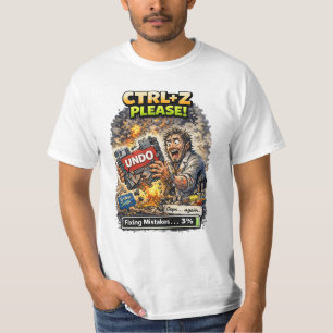 Lustiges Systemabsturz-Undo-Meme Gamer Programmier T-Shirt