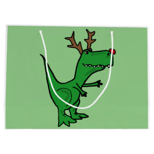 Lustiges T-Rex Dinosaurier-Weihnachtsren Große Geschenktüte