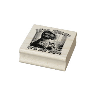 Lustiges T-Rex-Gamer-Zitat-Design Gummistempel