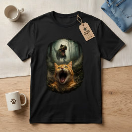 Lustiges T-Rex & schreiendes Katzen-Meme T-Shirt