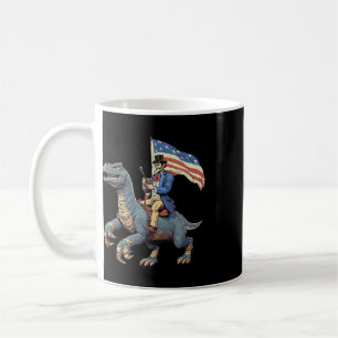 Lustiges T-Shirt Abe Lincoln Reitet Ein Dinosaurie Kaffeetasse