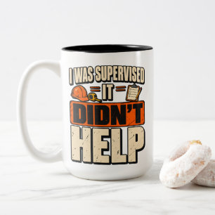 Lustiges T-Shirt für Bauleiter Zweifarbige Tasse