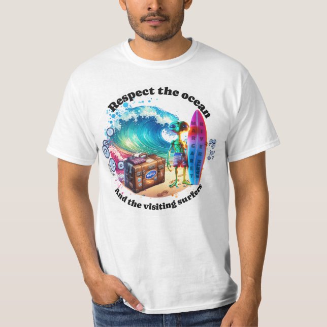 lustiges T-Shirt für Herren-Surfer (Vorderseite)