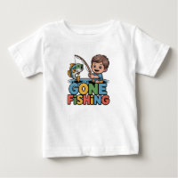 Lustiges T-Shirt für Kleinkind Jungen Angeln Fisch