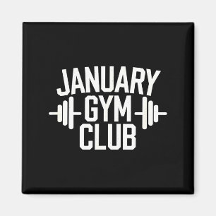 Lustiges T-Shirt Januar Fitnessstudio Fitness Work Magnet