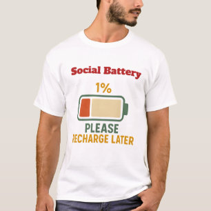 Lustiges T-Shirt mit dem Aufdruck "Soziale Batteri
