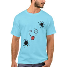 Lustiges T-Shirt mit lächelndem Gesicht und Tinten