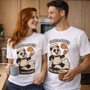 Lustiges T-Shirt mit Panda-Bäcker und süßem Backen