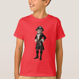 Lustiges Tabby-Pirat-Kinder-T-Shirt T-Shirt
