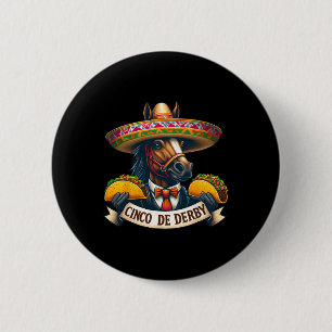 Lustiges Taco Pferderennen Vintage Cinco De Der  Button