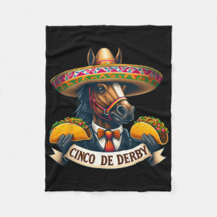Lustiges Taco-Pferderennen Vintage Cinco De Der Fleecedecke