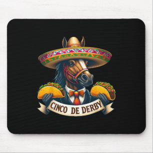 Lustiges Taco Pferderennen Vintage Cinco De Der Mousepad