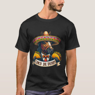 Lustiges Taco-Pferderennen Vintage Cinco De Der T-Shirt