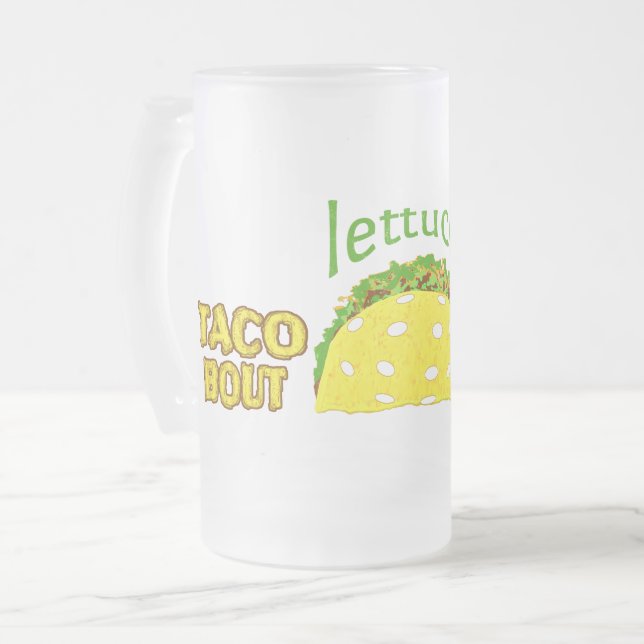 Lustiges Taco Pickleball Sprichwort Mattglas Bierglas (Vorderseite Links)