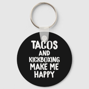 Lustiges Taco-Shirt Tacos und Kickboxen machen mic Schlüsselanhänger