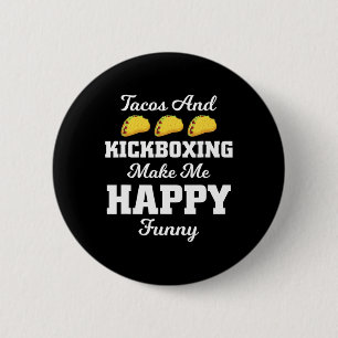 Lustiges Taco-Shirt Tacos und Kickboxing Sport T-S Button