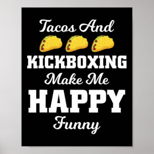Lustiges Taco-Shirt Tacos und Kickboxing Sport T-S Poster