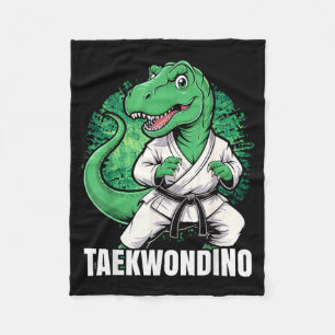 Lustiges Taekwondo T Rex Dinosaur Süße Kampfsporta Fleecedecke