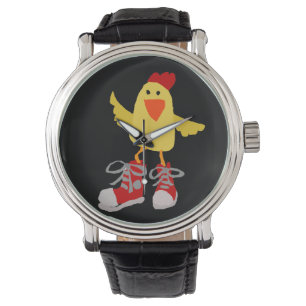 Lustiges Tanzen-Gelb-Huhn Armbanduhr