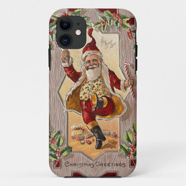 Lustiges tanzendes lustiges Weinlesen Weihnachten Case-Mate iPhone Hülle (Rückseite)