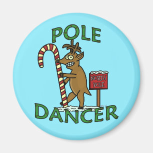 Lustiges Tänzer-Weihnachtsren-Wortspiel Magnet