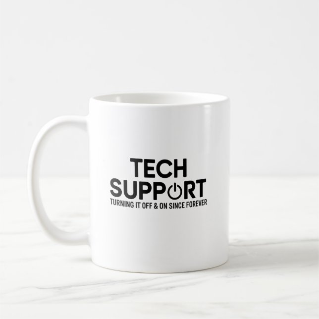 Lustiges Tech-Support-Profi-Geschenk Kaffeetasse (Links)