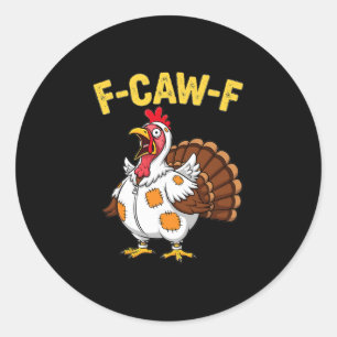 Lustiges Thanksgiving-Huhn als Truthahn verkleidet Runder Aufkleber