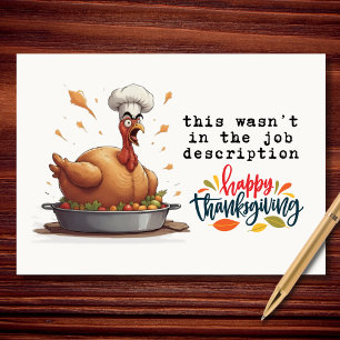 Lustiges Thanksgiving mit Truthahn-Jobbeschreibung Feiertagskarte