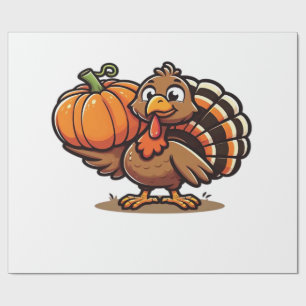 Lustiges Thanksgiving-Truthahn-Design Familien-Fe Geschenkpapier