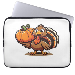 Lustiges Thanksgiving-Truthahn-Design Familien-Fe Laptopschutzhülle