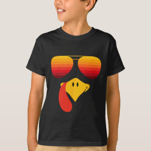 Lustiges Thanksgiving Truthahn Gesicht Mit Sonnenb T-Shirt