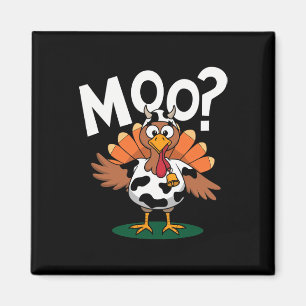 Lustiges Thanksgiving Truthahn Kuh Design Magnet