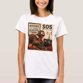 Lustiges Thanksgiving Truthahn SOS Morse Code Ham  T-Shirt